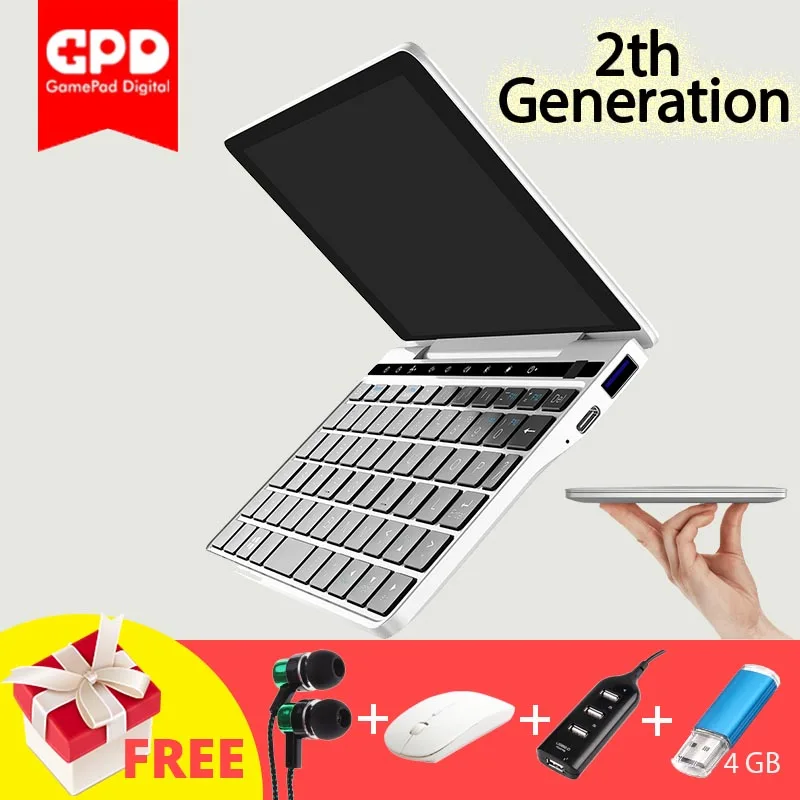 GPD карман 2 7 дюйм(ов) мини-ноутбук планшетный ПК Windows 10 64bit Тетрадь 4 ГБ/128 ГБ 2,4 г и 5 г WiFi BT 4,1 Тип-C ips сенсорный экран