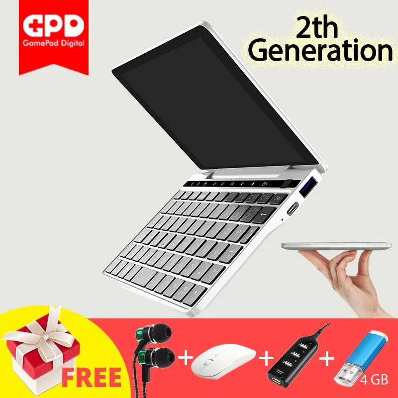 

GPD Pocket 2 7 Inches Mini Laptop Tablet PC Windows 10 64bit Notebook 4GB / 128GB 2.4G & 5G WiFi BT 4.1 Type-C IPS Touchscreen