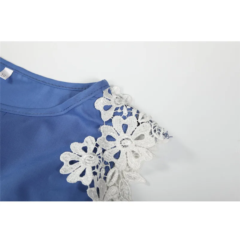 Fashion summer dress 2018 beach dress Women Half Sleeve Lace Solid Dress Ladies Casual Mini Dress elegant dress vestido A06#N (2)