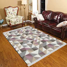 Else Nordec черно-белый ikat скандинавский геометрический 3d принт Противоскользящий килим моющийся декоративный килим Площадь Ковер богемный ковер