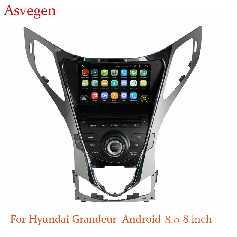 Asvegen 8 дюймов четырехъядерный Android 8,0 автомобильный dvd-плеер для HYUNDAI AZERA/грандиозный 2011- навигационный стерео