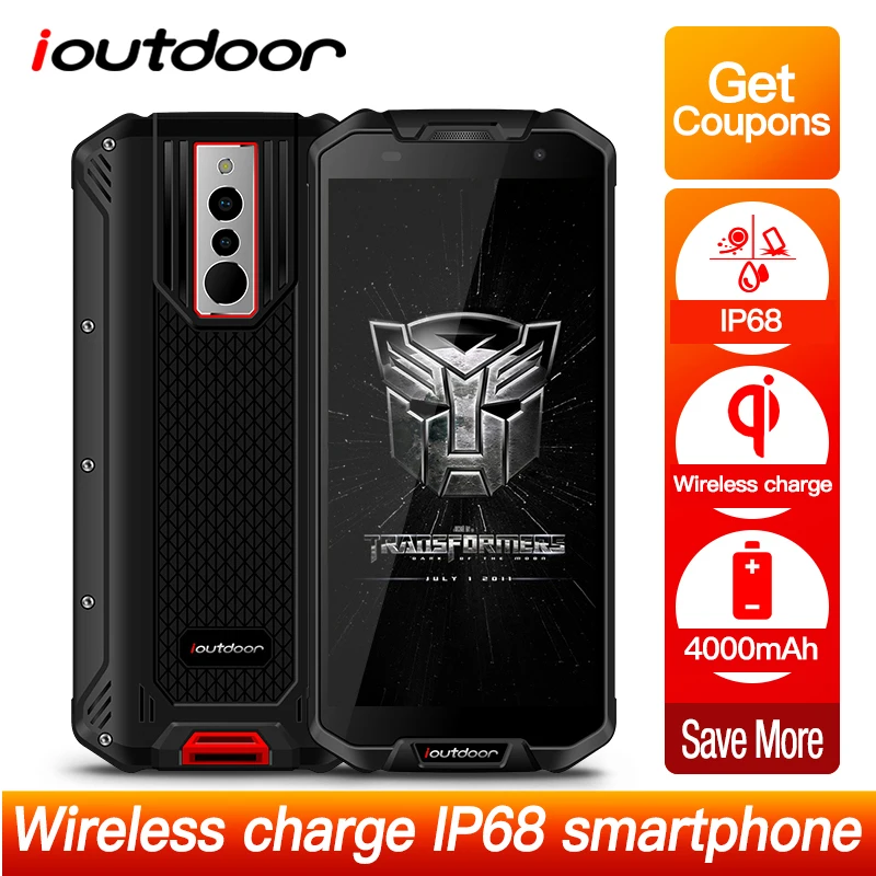 Ioutdoor Polar 3 двойной 4G смартфон 5,5 "18:9 IP68 Android 8,1 3 GB + 32 GB отпечатков пальцев Face ID Беспроводной зарядки Водонепроницаемый телефон