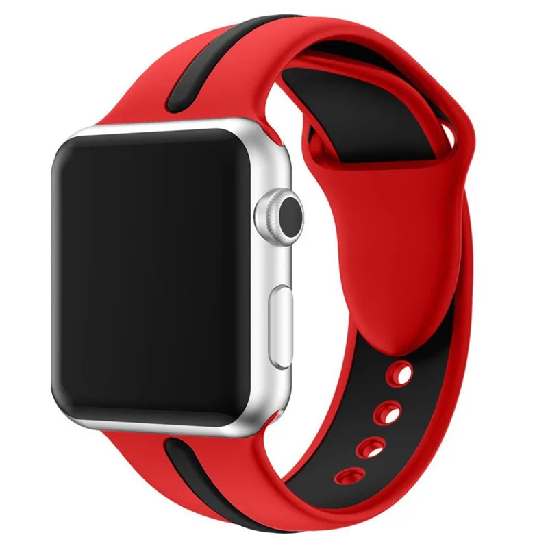 Флуоресцентный зеленый ремешок для часов Apple Watch подходит всех серий 38/42 мм мягкий