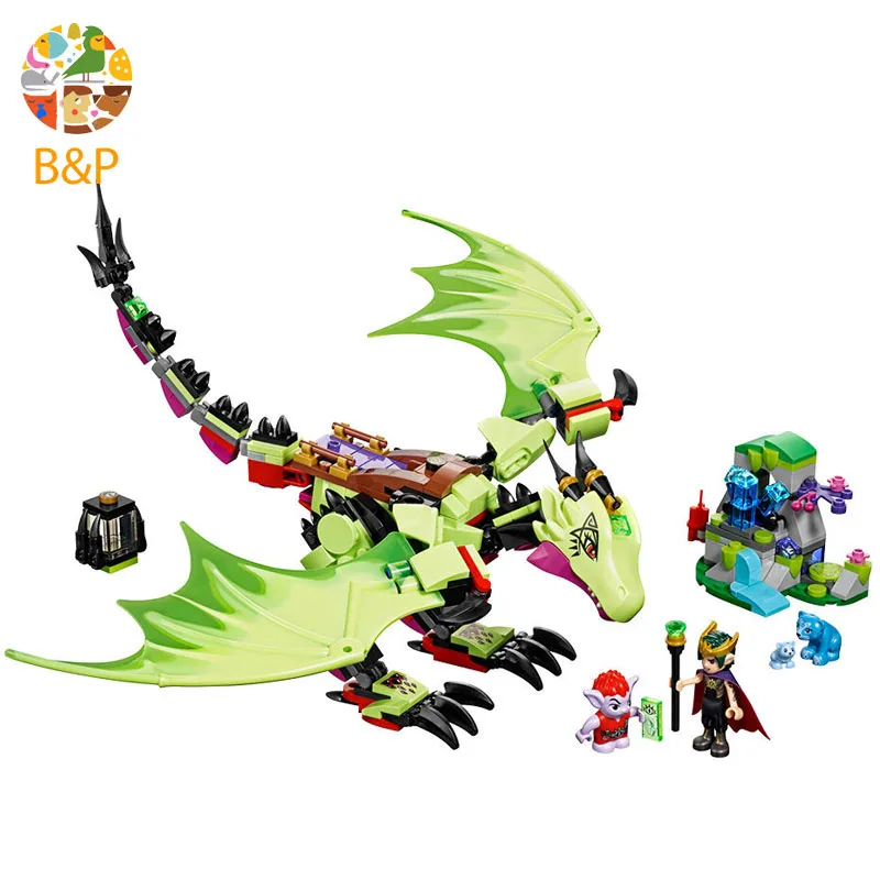 

41183 342pcs Elves The Goblin King's Evil Dragon Model Building set Blocks kids Educational Bricks toy Compatible 10695