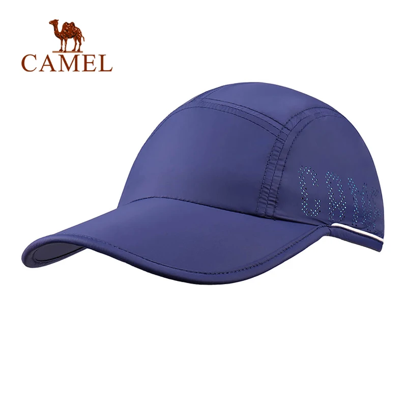 CAMEL Unisex Nylon Outdoor Visor Hat Quick Drying Ultralight Breathable Comfortable Adjustable Hiking Camping Fishing Cap - Цвет: Dark blue