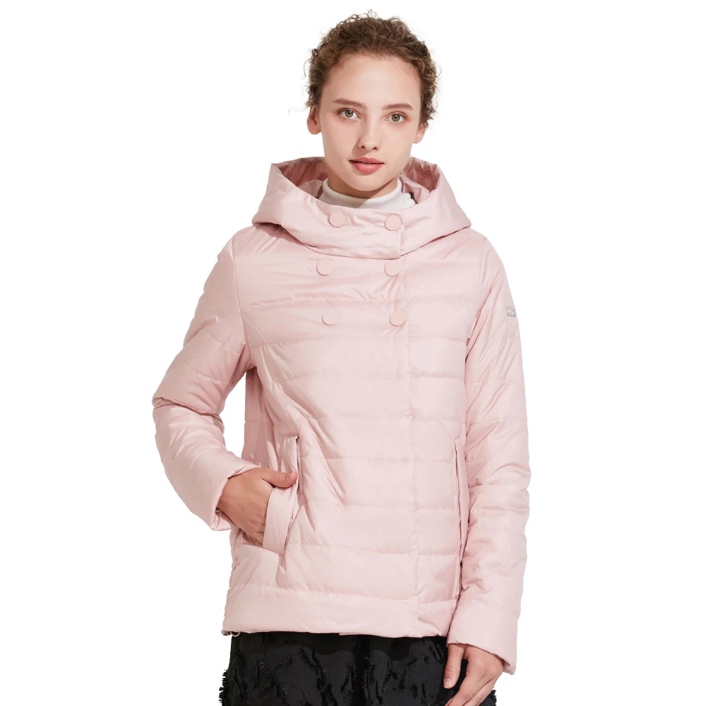 Icebear 2018 Новая женщина куртка с двойной грудью хлопчатобумажную модную модную теплую парку Overwear Осенние женщины COATS 17G2117D