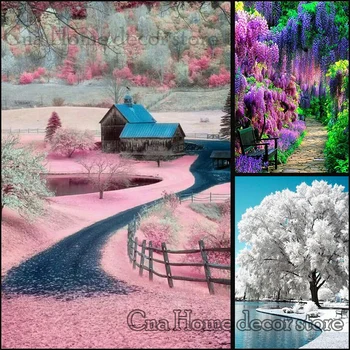 

Tree winter sunshine scenery full 5D Diy Embroidery Diamond Painting 3D Cross Stitch Kits wall stickers room decor handcrafts