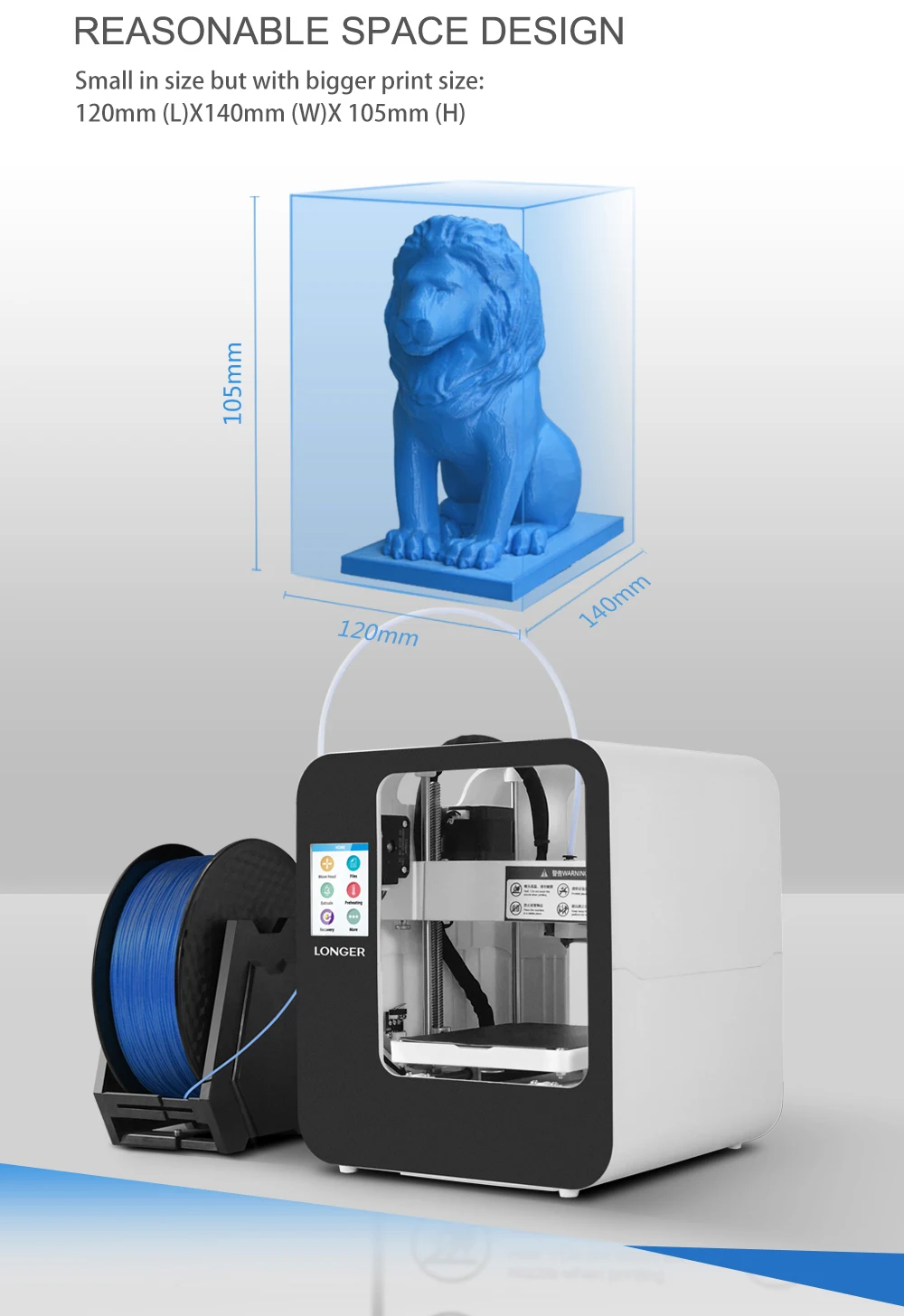 Длиннее Cube2 FDM 3d принтер Longer3d FDM 3d принтер Impresora 3d Drucker