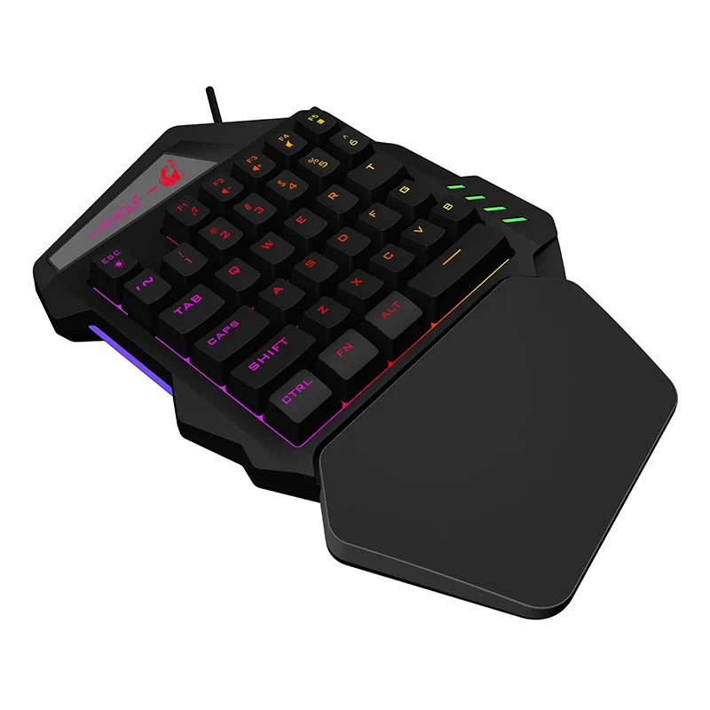 

Single Keypad Keyboard Single-handedly Gaming Keyboard 35 Keys with Ergonomics Hand Rest Game Keyboard with Breathing Light