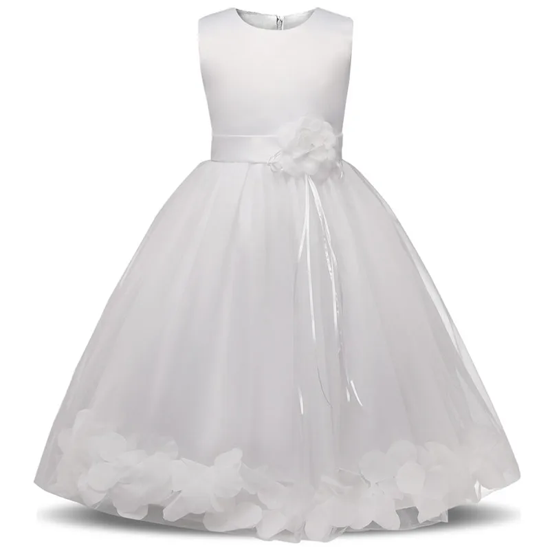 Платье-пачка с цветочными лепестками для детей 6 лет; одежда для детей; элегантные свадебные платья для девочек; детский праздничный костюм принцессы; торжественное платье; Vestidos