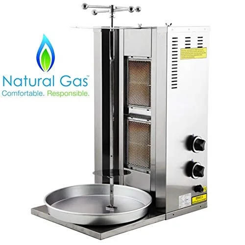 

FULL SET 2 BURNER NATURAL GAS Rotating Spinning Vertical Broiler Shawarma Gyro Doner Kebab BBQ Tacos Al Pastor Grill Machine