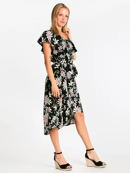 

SWEET MISS Dress asymmetrical flower with ruffle