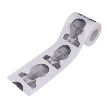 

Funny Printed Toilet Paper 1 Roll Obama Tissue Living Room Bathroom Novelty Toilet Tissue Gift