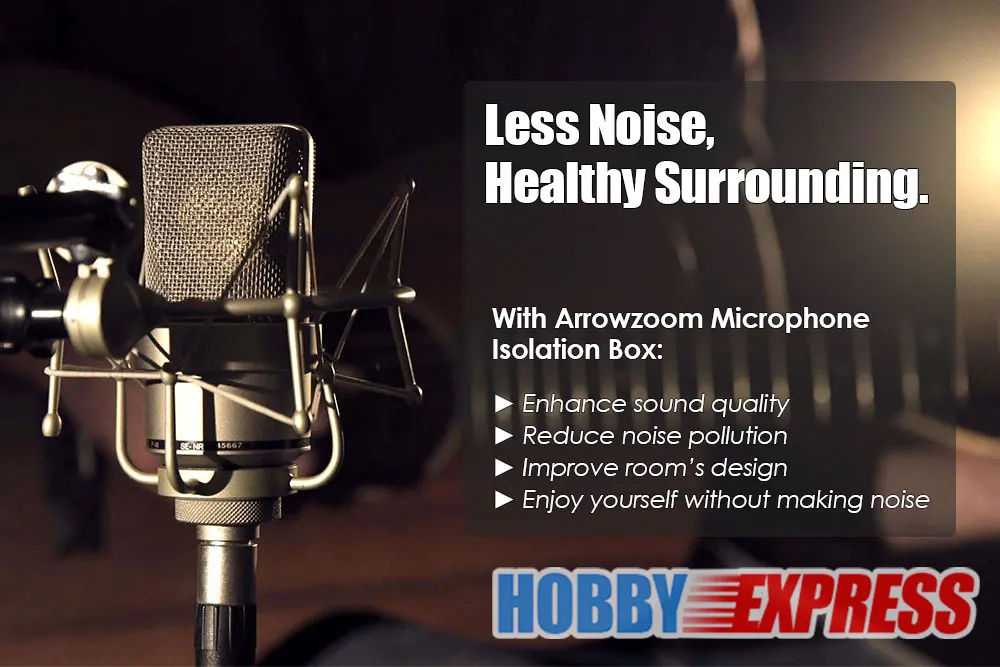  Arrowzoom Portable DIY Studio Soundproofing Recording Booth Microphone Isolation Pyramid Foam Box