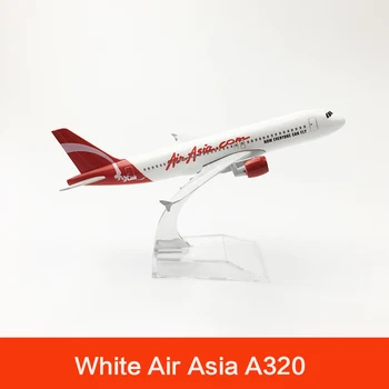 

16cm Air Asia Airlines Airplane Model Asian White A320 Metal Diecast Aviation Model Airway Aircraft Model Scale Toys Gifts 1:400