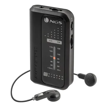 

Radio AM/FM analog portable with Headphones-NGS Code Knock Black