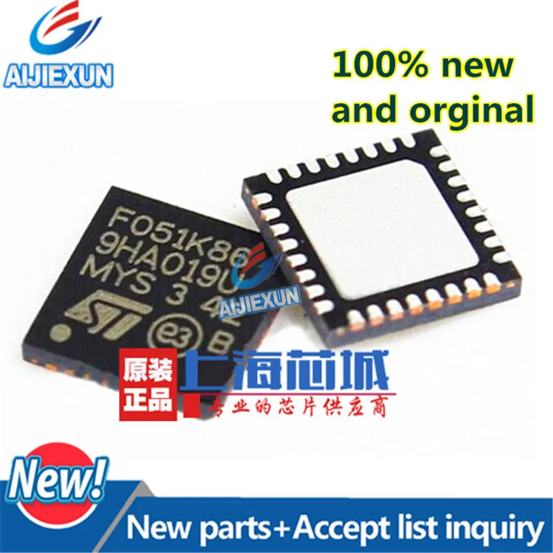 

10Pcs 100% New and original STM32F051K6U6 QFN32 STM32F051 MCU 32-bit STM32 ARM Cortex M0 RISC 32KB Flash 2.5V/3.3V in stock