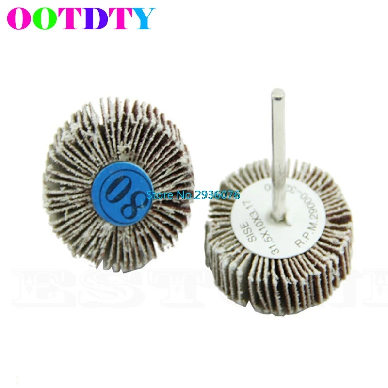 

OOTDTY 10pcs/lot Flap Wheels Disc Set Sanding Sandpaper 80# Grit For Power Rotary Tools APR29_10