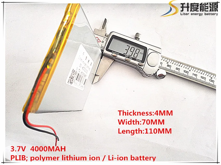 1 шт [SD] 3,7 V, 4000 mAH, [4070110] полимер литий-ионный/литий-ионный аккумулятор для игрушки, POWER BANK, gps, mp3, mp4, мобильный телефон, динамик