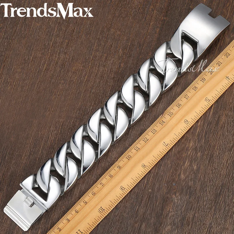 Trendsmax новые модные звено цепи Нержавеющая сталь браслет Для мужчин тяжелый s