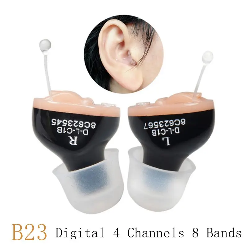 Amplificador de Som Tuneable na Orelha Digital Canais Bandas Aparelho Auditivo Mini Portátil Invisível Aparelhos Auditivos A10 Bateria Cic 4 8 2 orelha portátil invisível aparelhos auditivos a10 bateria