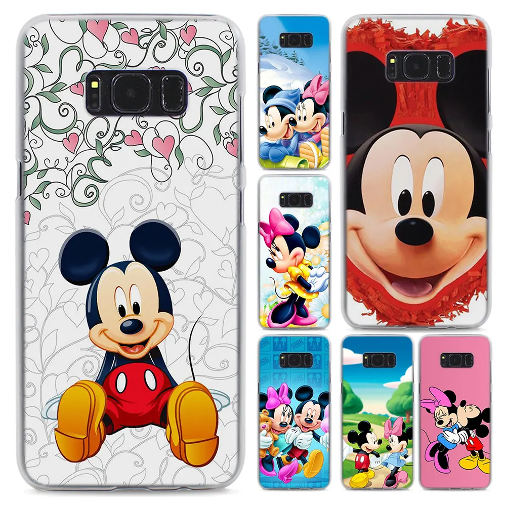 

Cute Mickey Minnie Mouse style Transparent frame hard Case Cover for Samsung Galaxy S6 S7 Edge S8 S9 Plus Note9 8 Note 5