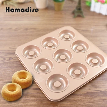 

Homadise Carbon Steel Diy Baking Mold Hollow Donut Cake Bread Moulds Non-Stick Baking Tray Cake Tools Kitchen Accessories