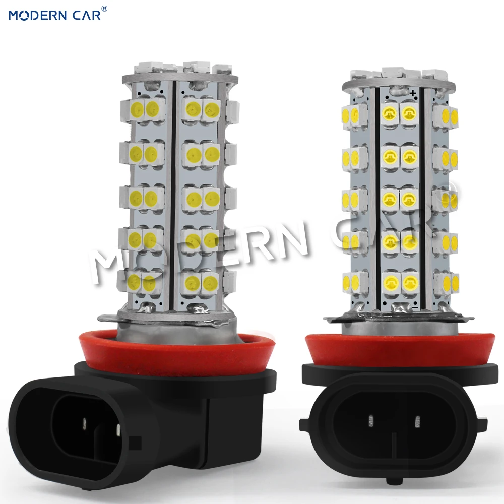 MODERN CAR 2x 2000Lm H11 Led Car Light Bulbs h8 h9 1210 68SMD Fog Lamp Bulb 6000K White DRL Side Signal Lights Headlamp | Автомобили и