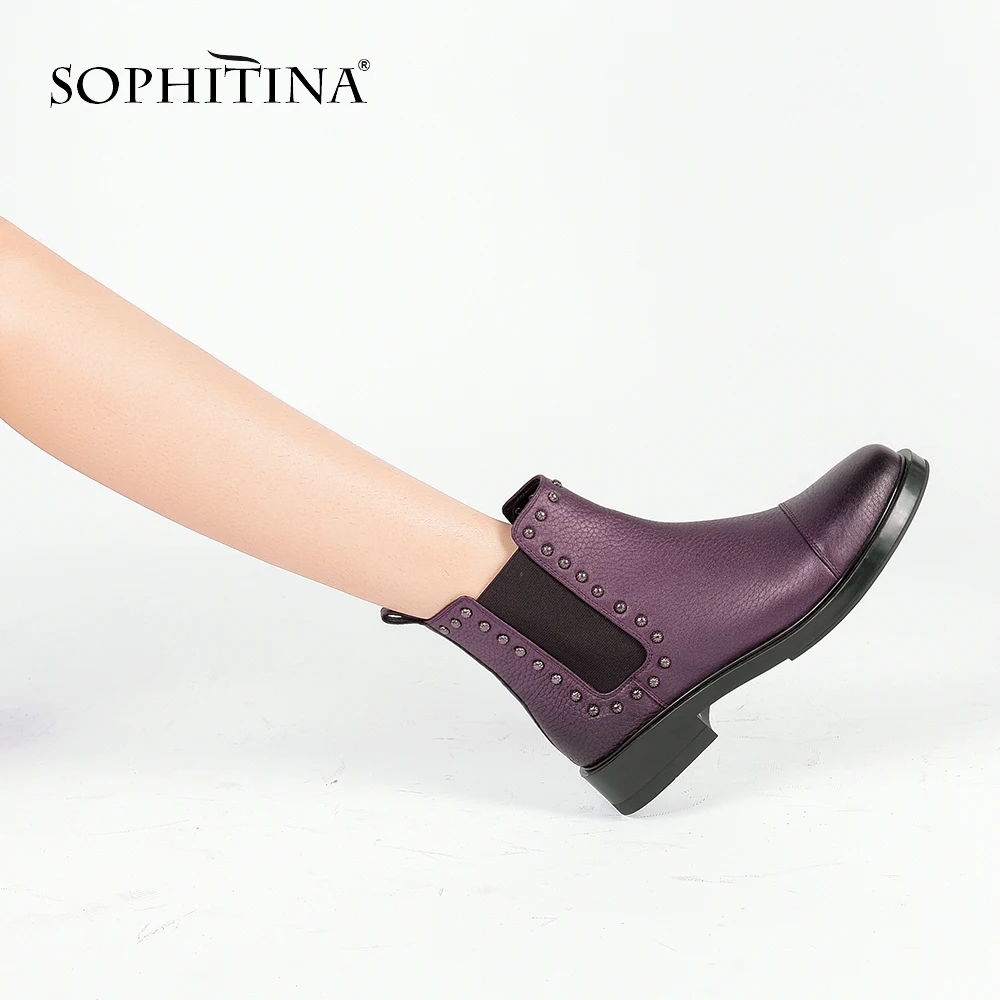 SOPHITINA/ботильоны на молнии Новинка 2019 года модная женская обувь из натуральной