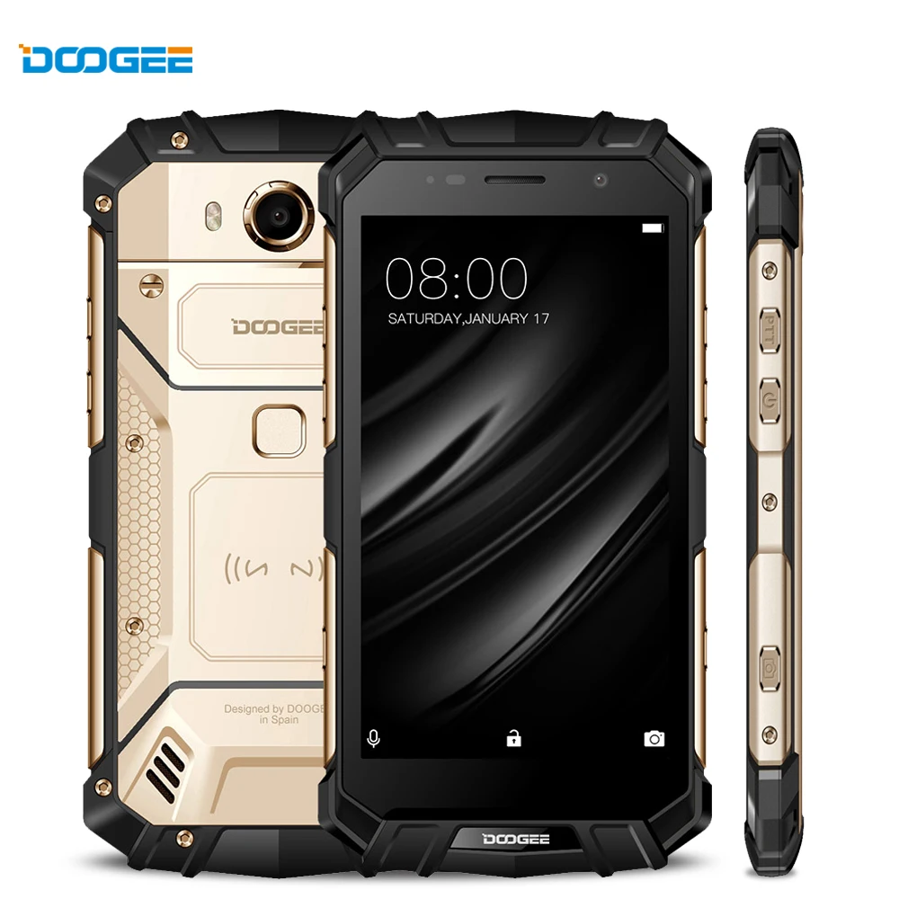 Koop DOOGEE S60 Real IP68 Waterpoof Smartphone Draadloze Lading 12V2A Quick Lading Octa Core 6 gb 64 gb Smartphone 21.0MP Camera telefoon