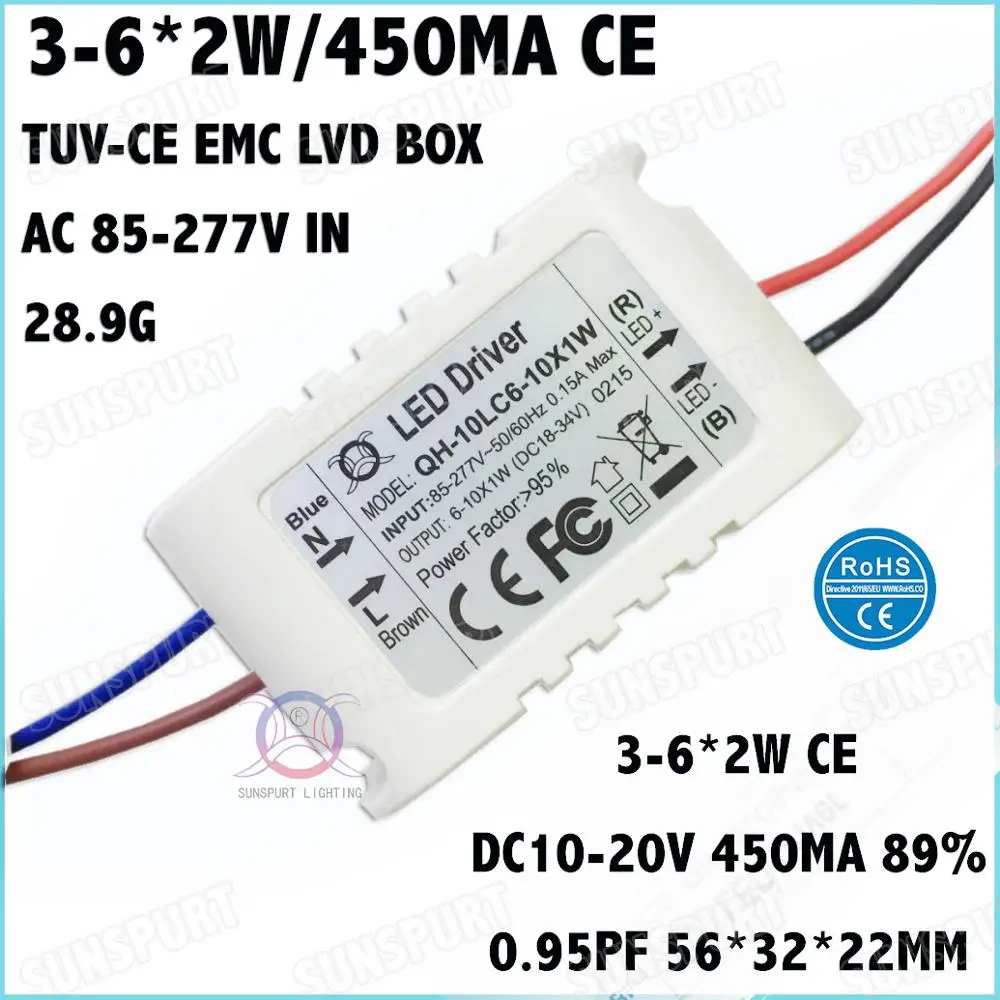 5-20 штук TUV-CE EMC LVD PF External36W AC85-277V светодиодный драйвер 1-25Cx2W 450mA DC2-85V постоянный ток для светодиодный лампы