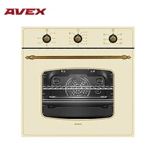 Встраиваемый электрический духовой шкаф конвекцией AVEX HM 6060 RY, 56 л, гриль, конвекция, таймер, фасад стекло