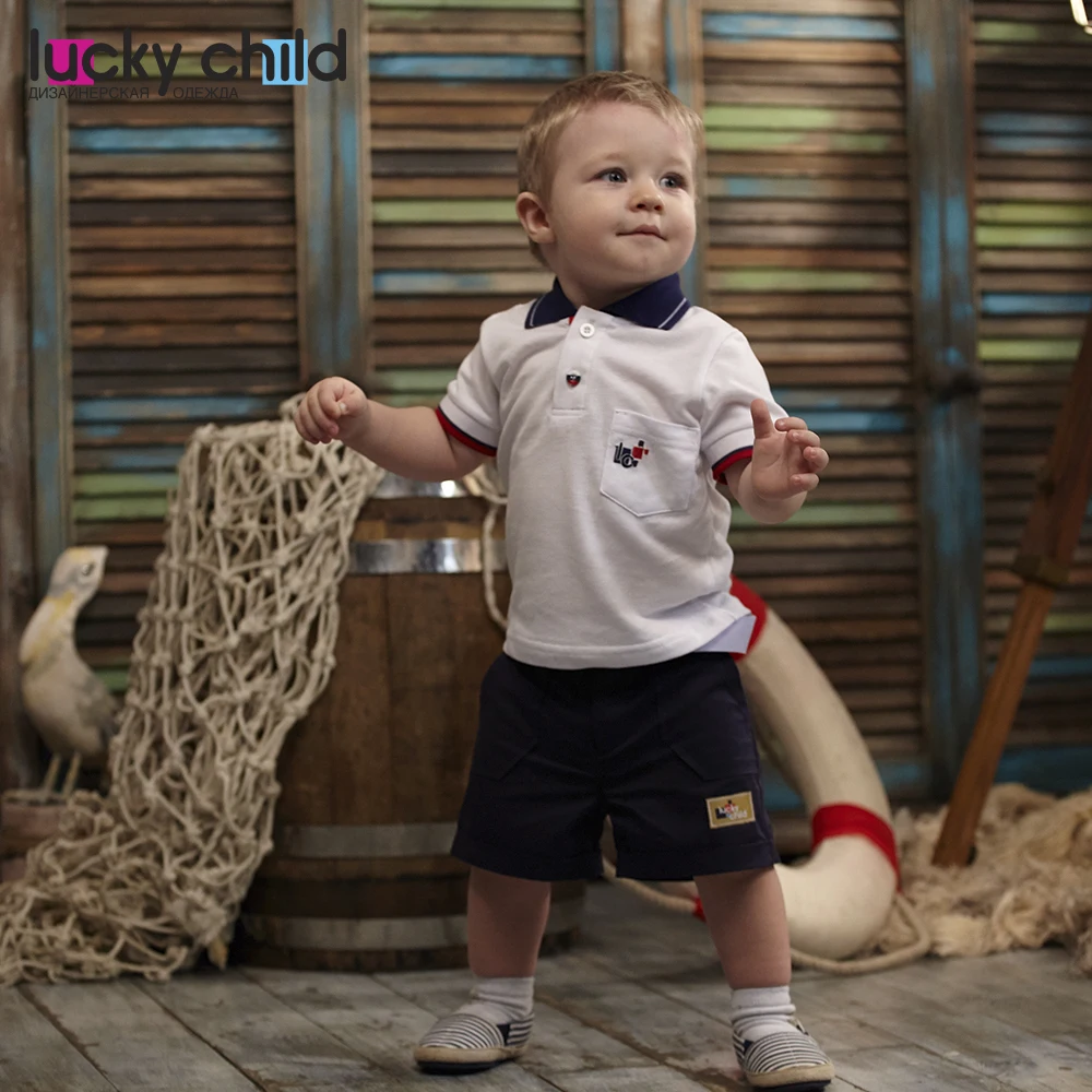Футболка поло Lucky Child для девочек и мальчиков|Тройники| |