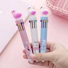 12 шт./лот милые Фламинго 10 Цветов шариковая ручка/милый творческий студент Multi Функция ручка/красочные ручка/детский подарок