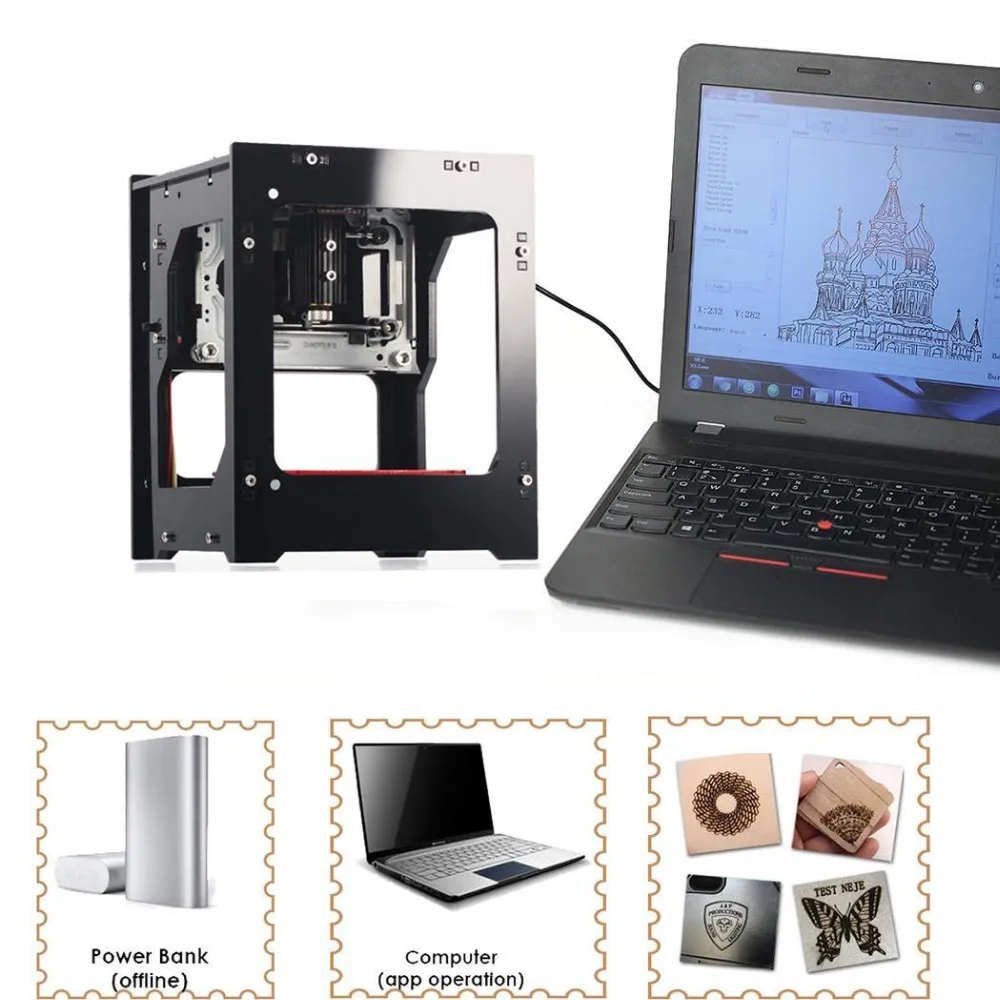 

1500mW Laser Engraver cnc router Carver Automatic DIY Print Carving NEJE Mini USB Laser Engraving Cutting Machine for Windows