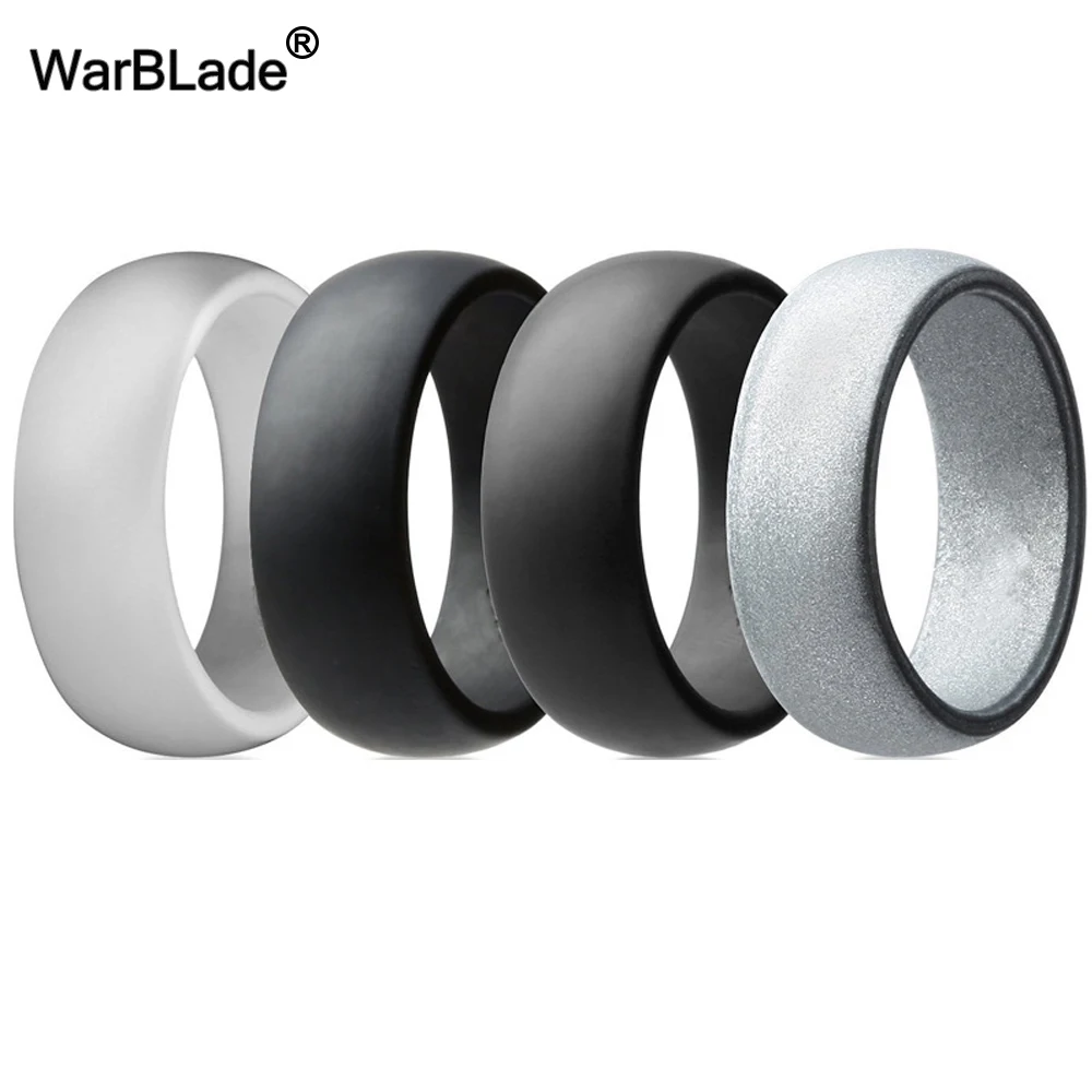 4pcs/set 8mm 6-12 Size Food Grade FDA Silicone Ring Hypoallergenic Crossfit Flexible 100% Finger Rings For Men Women | Украшения и