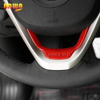 

BAWA Interior Mouldings for Jeep Cherokee 2014-2016 ABS Steering Wheel Decoration Cover Sticker for Grand Cherokee 2014 Up