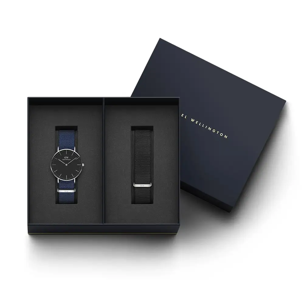 Наручные часы Daniel Wellington Classic Bayswater 36 мм S Black + часовой ремешок Cornwall для часов