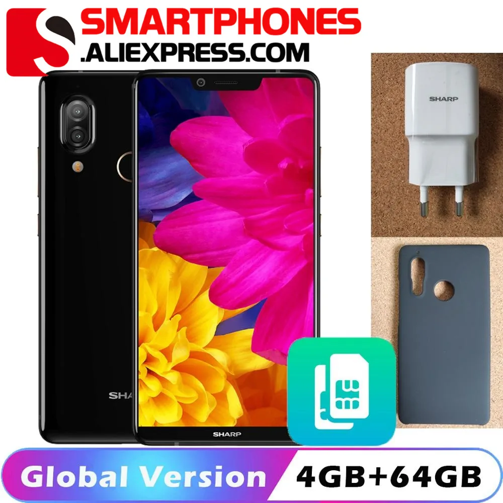 

Original SHARP S3 SHARP AQUOS S3 Smartphone 4GB+64GB 6.0'' FHD+Snapdragon630 Octa Core Android 8.0 12MP 3200mAh mobile phone
