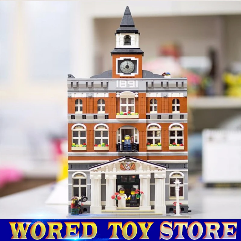 

New 2859Pcs 2016 LEPIN 15003 Kid's Toys The town hall Model Building Kits Building Blocks Compatible legoed Bricks as Gift