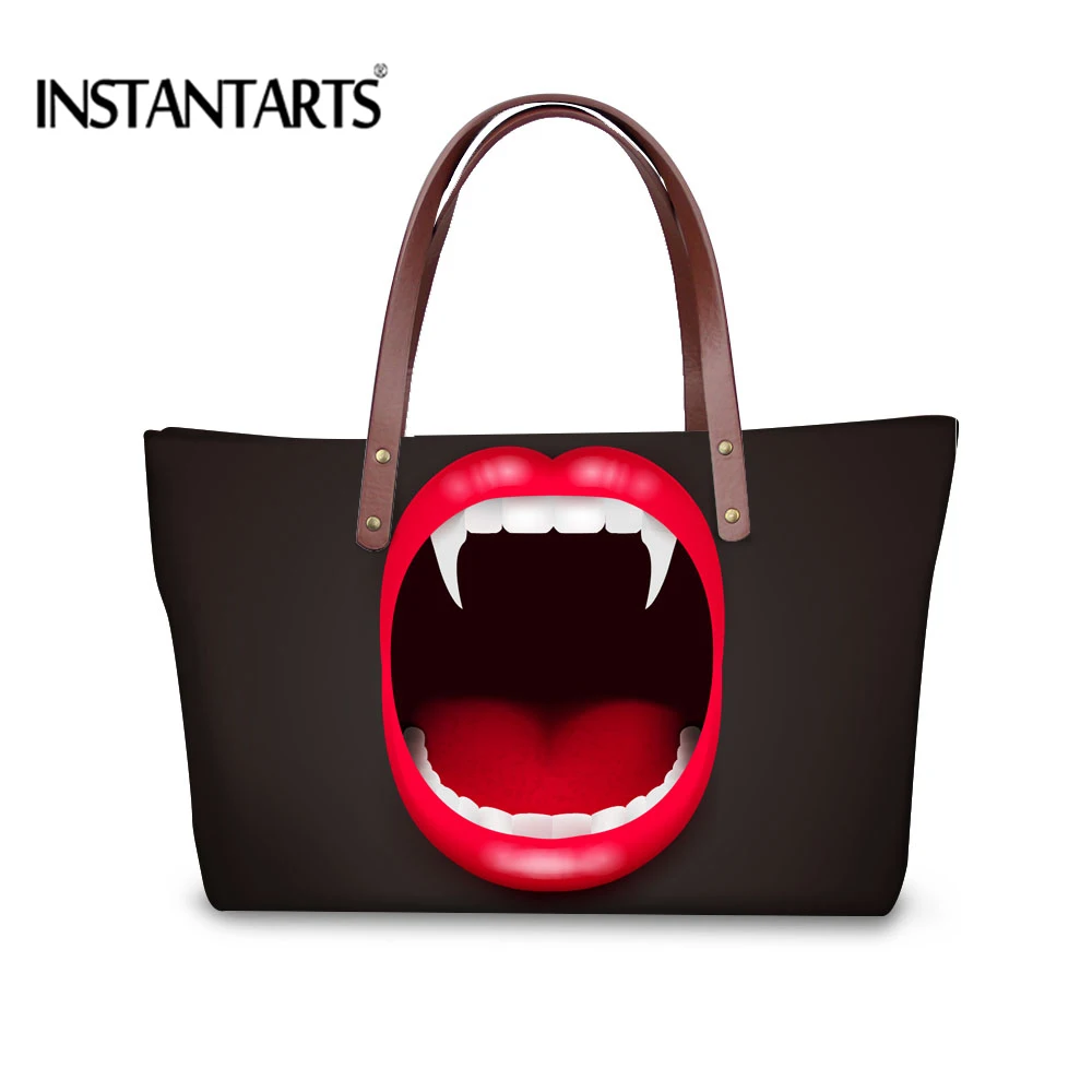 INSTANTARTS Halloween Women Shopping Handbags Pumpkin