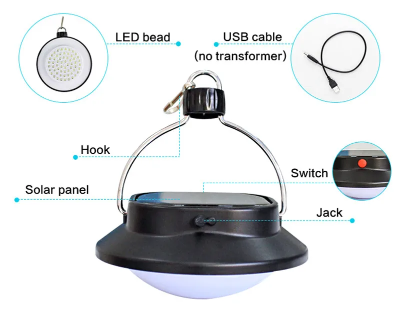 Солнечный свет для светодио дный кемпинга 60 светодиодный портативный энергия солнечной энергии походная Рыбалка Палатка Фонарь свет открытый Waterfroof Солнечная лампа USB