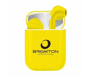 

BRIGMTON BML-18Y YELLOW WIRELESS BLUETOOTH HANDSFREE WITH MICROPHONE AND CASE BATTERY
