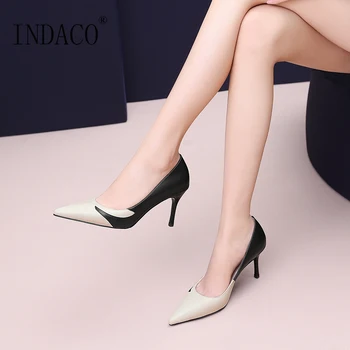 

High Heels Shoes Woman Leather Pumps Women Shoes Fashion Sexy Pumps 2019 7.5cm