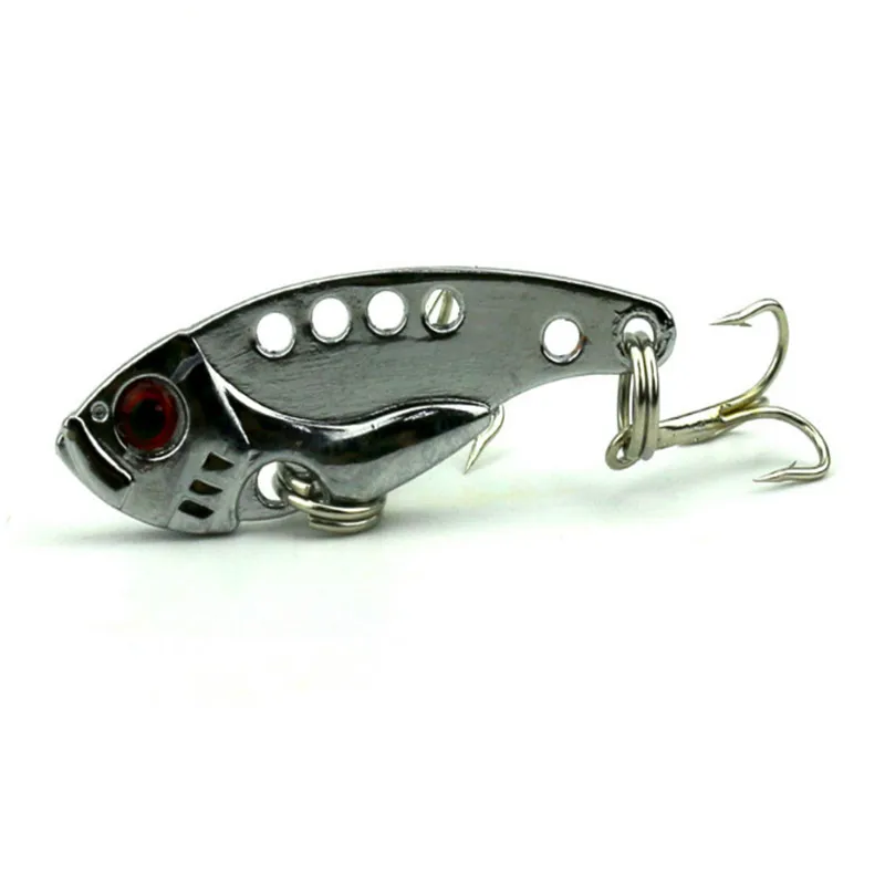 1Pcs 3.5cm 3.5g Metal Spoon Wobbler Fishing Lure Bass Treble With 3 Hooks VIB Lead Fish Artificial bait Fishing Crank Bait lure