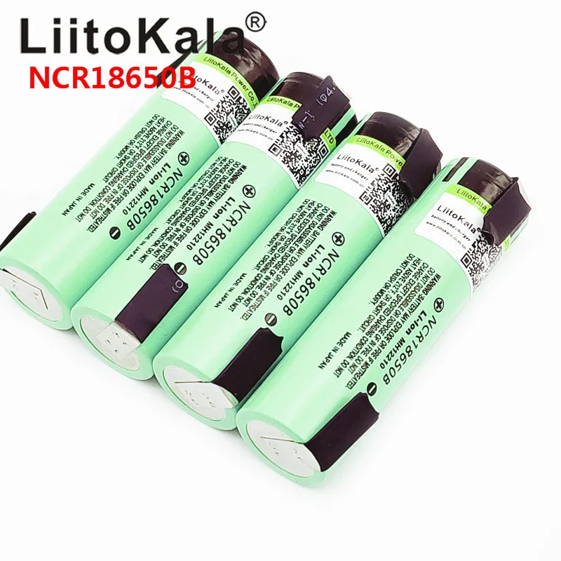 10 шт liitokala 18650 3400 батарея 3400mAh 3,7 V NCR18650B литий-ионная аккумуляторная батарея для фонарика+ DIY никель