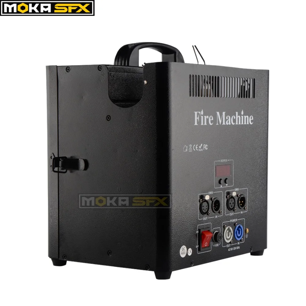 1 قطعة 3 رئيس 5 قنوات النار آلة 180 W DMX512 لهب العارض آلة المهنيه المرحلة المؤثرات الخاصة رذاذ النار آلة