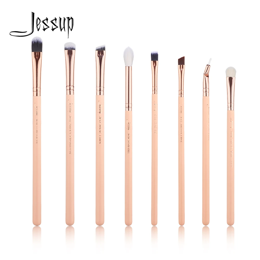 

Jessup New 8PCS Makeup brushes set Cosmetic tools Professional Makeup CONCERLER ANGLED EYESHADOW LIP Make up brush