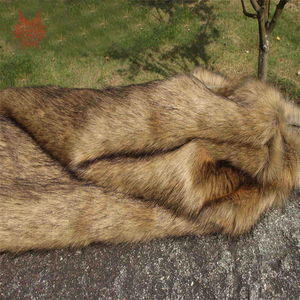 

Brown 4cm plush faux fur fabric for winter coat vest stage cosplay black top dyed fur fabric tissue DIY 170*50cm 1pc SP5607