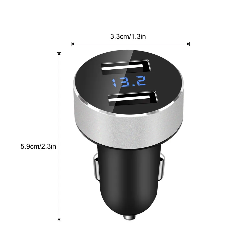 Wireless Car Charger Dual USB Ports Quick Charger 5V 3.1A LED Display Car Cigarette Lighter Splitter Adapter for iphone Android (9)